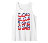 God Bless The USA, Stile Patriottico, Stile retrò, Design Invecchiato Canotta
