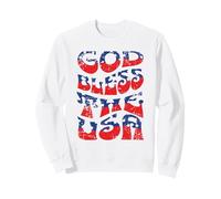 God Bless The USA, Stile Patriottico, Stile retrò, Design Invecchiato Felpa