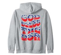 God Bless The USA, Stile Patriottico, Stile retrò, Design Invecchiato Felpa con Cappuccio