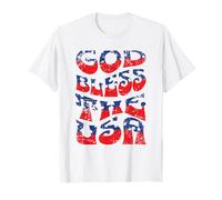 God Bless The USA, Stile Patriottico, Stile retrò, Design Invecchiato Maglietta