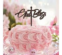 God Bless - Topper per torta in legno marrone con scritta "Mr and Mrs", rustico, per matrimonio, fidanzamento, matrimonio, spiaggia, sposa e sposo, decorazione per matrimonio, addio al nubilato