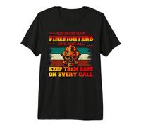 God Bless Your Firefighters Proud Firefighter for Dad Men Maglietta Premium