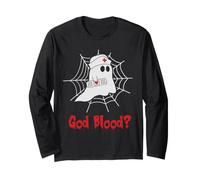 God Blood ? Ghost Nurse Funny Halloween Costume Maglia a Manica