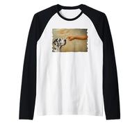 God Creates Harlequin Great Dane Dog Lover Maglia con Maniche Raglan