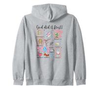 God Did It First 6:7 Verso della Bibbia Fede Cristiana Design Felpa con Cappuccio