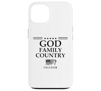 God Family Country Freedom Sign US Flag Make Heaven Crowded Custodia per iPhone 13