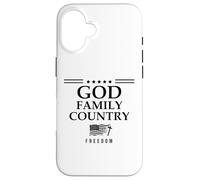 God Family Country Freedom Sign US Flag Make Heaven Crowded Custodia per iPhone 16