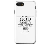 God Family Country Freedom Sign US Flag Make Heaven Crowded Custodia per iPhone SE (2020) / 7/8