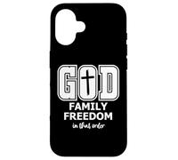God Family Country In That Order Freedom Its All About Jesus Custodia per iPhone 16