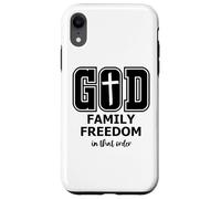 God Family Country In That Order Its All About Jesus Freedom Custodia per iPhone XR