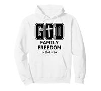 God Family Country in That Order Its all About Jesus Freedom Felpa con Cappuccio