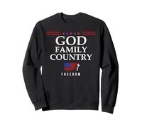God Family Country US Flag Christian Saying Freedom Jesus Felpa