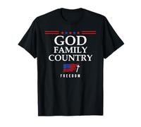 God Family Country US Flag Christian Saying Freedom Jesus Maglietta