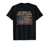 God Forbid I'm A Sensitive Gangsta Bandiera Americana Divertente Maglietta