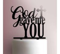 God Gave Me You - Topper per torta in acrilico, larghezza 15,2 cm, colore: Verde
