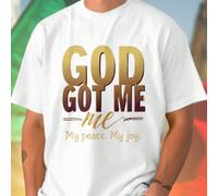 GOD GOT ME My Peace My Joy T-shirt Uomo Cotone Moda Casual Estiva Regalo Motivazionale Ispirazione Comfort Abbigliamento Stile Streetwear Idea Regalo Originale Fashion Maglietta Sconto Offerta L,M,S,X