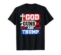 God Guns e Trump American Flag Patriot Regali Maglietta