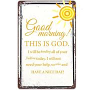 God Has A Morning Message For You Retro Tin Sign Garage 8 X 12 in