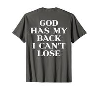 God Has My Back I Can't Lose Christian Shirt Jesus Faith Maglietta