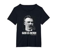God Is Dead Friedrich Nietzsche Anticristo Filosofia Maglietta, Donna Plus-Size, Nero, 5X