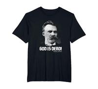 God Is Dead Friedrich Nietzsche Anticristo Filosofia Maglietta, Uomo Taglie Grandi, Nero, 4X Tall