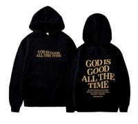 God Is Good All The Time Casual Felpe con cappuccio da donna Carino Gesù Grafica Felpe con cappuccio alla moda Lettera Christian Vestiti Workou Country Estetica Loose Fit Cool Fall Goth Divertente