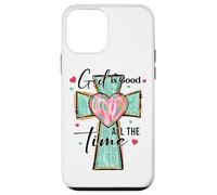 God Is Good All The Time Cuore Croce Custodia per iPhone 12 mini
