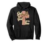 God Is Good all The Time Leopard Bow Cross Christian Felpa con Cappuccio