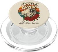 God Is Good Retro Leone Floreale Tramonto Cristiano PopSockets PopGrip per MagSafe