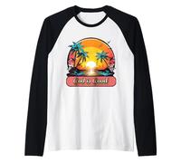 God is Good, with Vintage Tropical Sunset Maglia con Maniche Raglan
