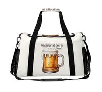 God is Great Beer is Good - Borsone da viaggio con stampa, per il fine settimana, per donne e uomini