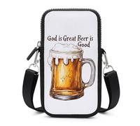 God Is Great Beer Is Good, piccola borsa a tracolla regolabile, per cellulare, portafoglio, borsa a tracolla per donne e uomini