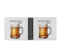 God is Great Beer is Good Portafoglio da uomo con stampa porta carte di credito e portamonete