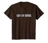 God is in Control - Have Faith in Jesus Maglietta, Bambini, Marrone, 8 Anni