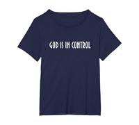 God is in Control - Have Faith in Jesus Maglietta, Donna Plus-Size, Navy, 5X