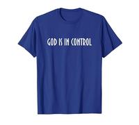 God is in Control - Have Faith in Jesus Maglietta, Uomo, Blu Reale, XL