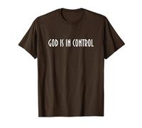 God is in Control - Have Faith in Jesus Maglietta, Uomo, Marrone, XXL