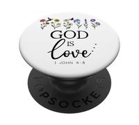 God is Love God Quote Christian Jesus Bible Verse 1 John 4:8 PopSockets PopGrip Adesivo