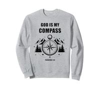 God is My Compass - Proverbs 3:6 Christian Faith Camping Felpa