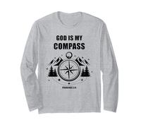 God is My Compass - Proverbs 3:6 Christian Faith Camping Maglia a Manica