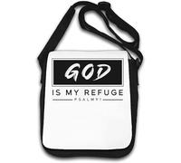 God Is My Refuge Psalm 91 Borsa a tracolla bianca