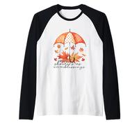 God Is My Shelter Ombrello Foglie d'Autunno Maglia con Maniche Raglan