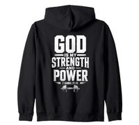 God is My Strength & Power - 2 Samuel 22:33 Men’s Christian Felpa con Cappuccio