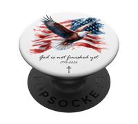 GOD is Not Finished Yet - Vintage Watercolor Eagle 1776 PopSockets PopGrip Adesivo