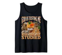 God Is Testing Me Divertente Capybara Meme Bootleg Y2K Graphic Canotta