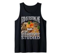 God Is Testing Me Divertente Capybara Meme Bootleg Y2K Graphic Canotta