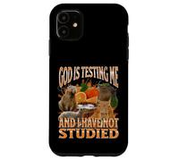 God Is Testing Me Divertente Capybara Meme Bootleg Y2K Graphic Custodia per iPhone 11