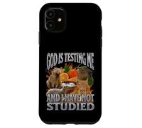 God Is Testing Me Divertente Capybara Meme Bootleg Y2K Graphic Custodia per iPhone 11