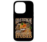 God Is Testing Me Divertente Capybara Meme Bootleg Y2K Graphic Custodia per iPhone 14 Pro