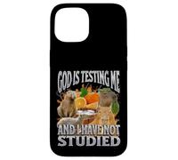 God Is Testing Me Divertente Capybara Meme Bootleg Y2K Graphic Custodia per iPhone 15
